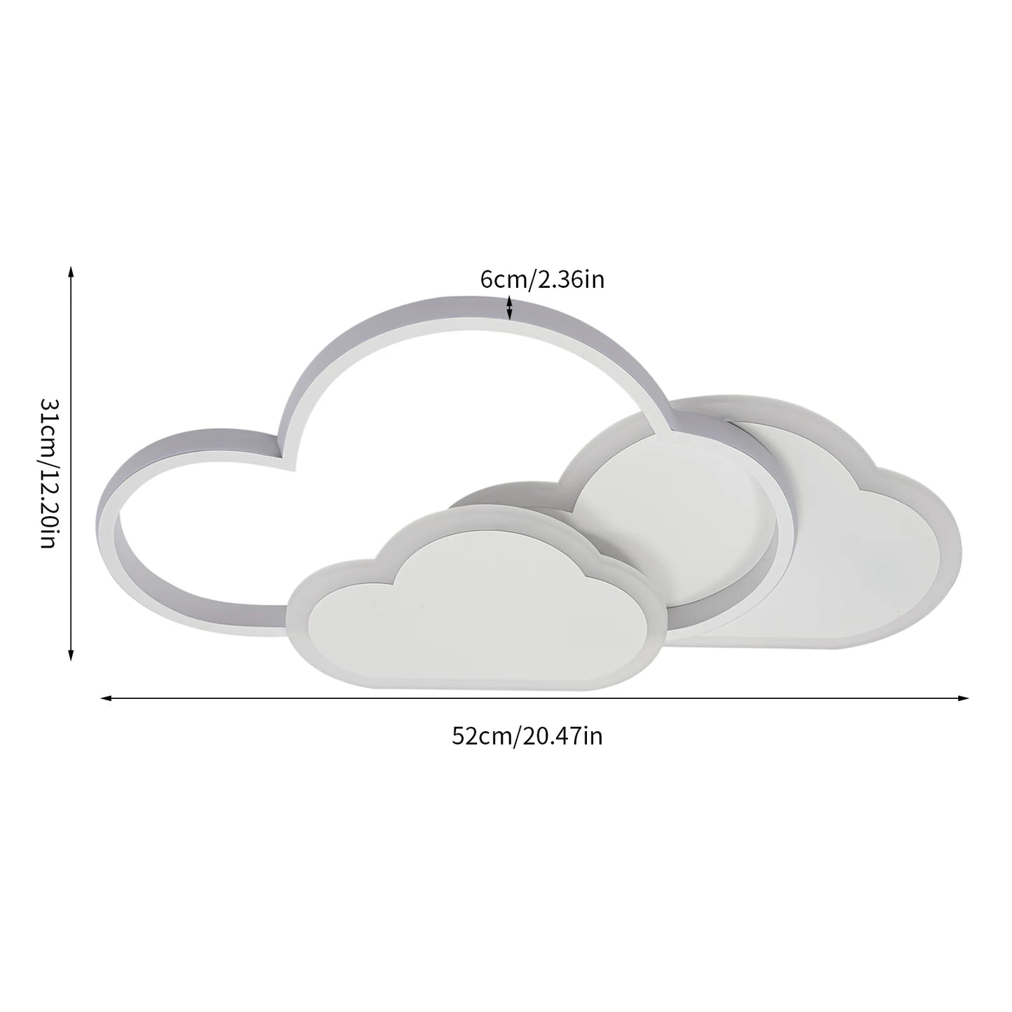 Cloud Shape LED Ceiling Light | Modern 3-Colour, 42W