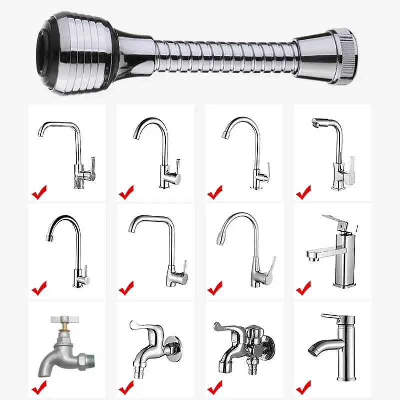 360° High Pressure Faucet Extender – 2 Spray Modes