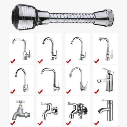 360° High Pressure Faucet Extender – 2 Spray Modes