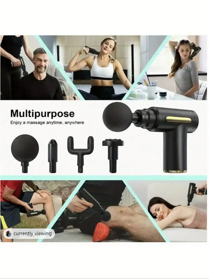 Portable Muscle Massage Gun with LED Touch Screen & 4 Attachments