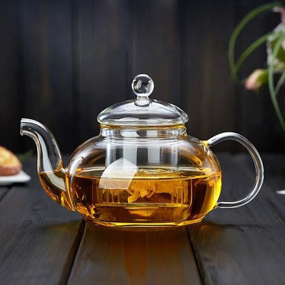 Borosilicate Glass Flower Teapot with Infuser | 400ml–1000ml