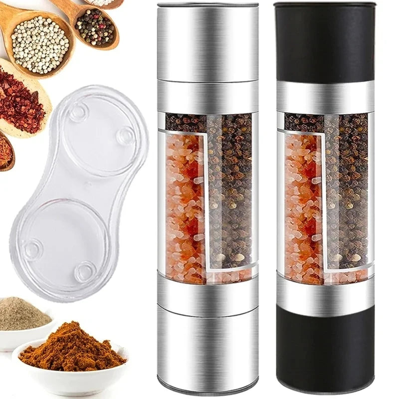 2-in-1 Salt & Pepper Grinder | Stainless Steel with Adjustable Ceramic Mill