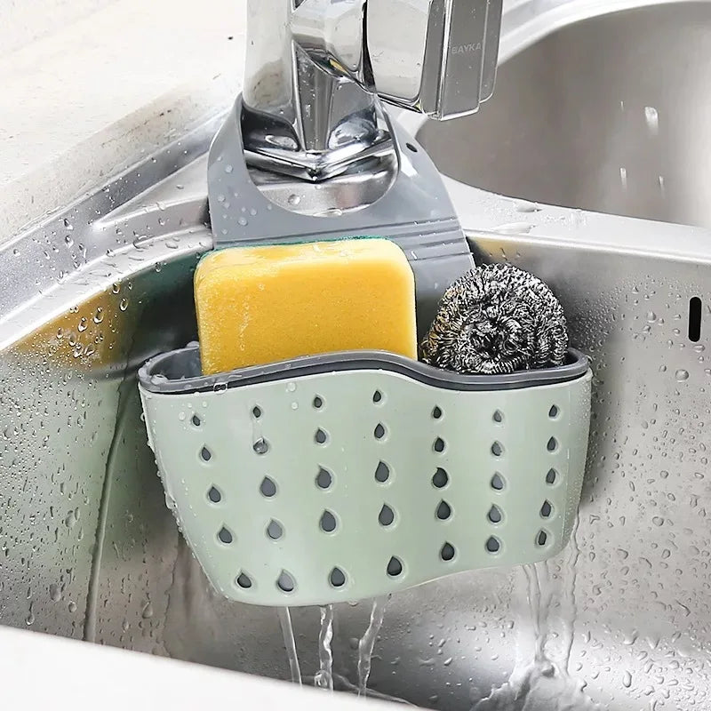 Kitchen Sink Organiser – Hanging Drain Basket & Sponge Holder