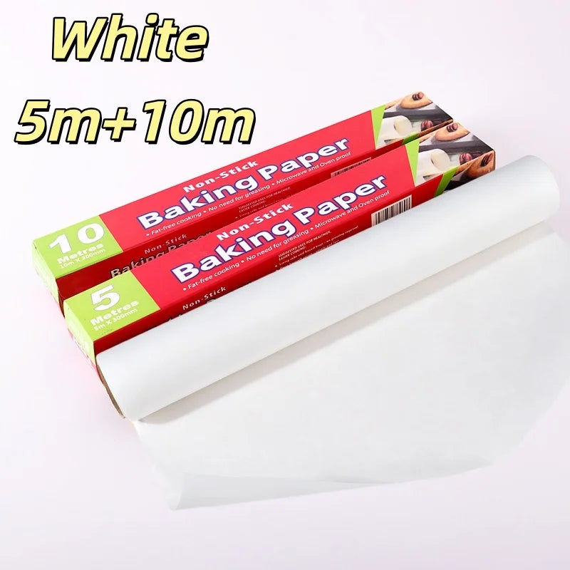 Non-Stick Parchment Paper Roll | White & Brown, Multiple Lengths