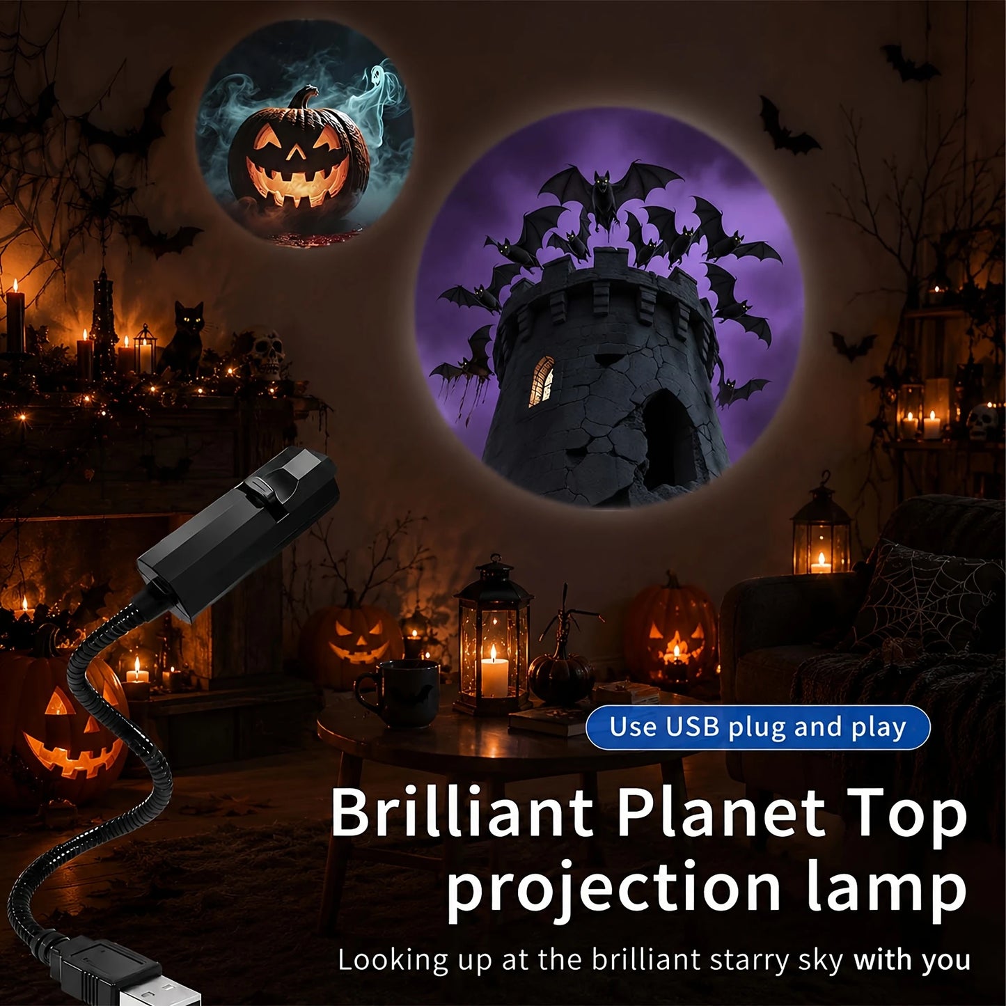 Halloween USB LED Projection Lamp