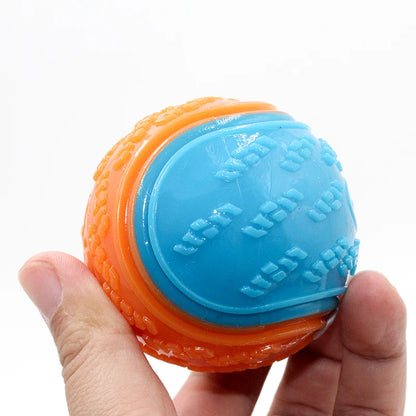 Dog Squeaky Ball Toy – TPR Teeth Cleaning Chew Toy