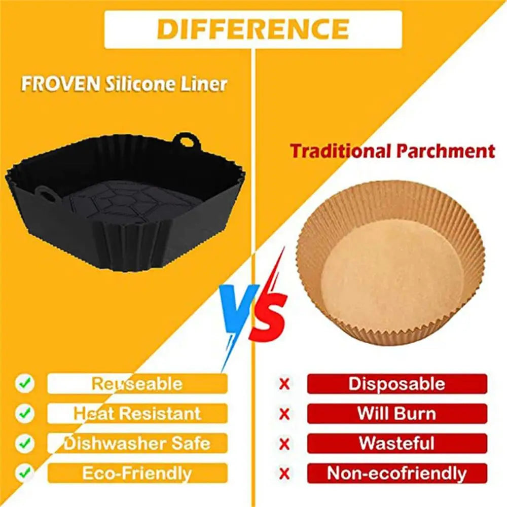 Reusable Silicone Air Fryer Liner | Square, Non-Stick