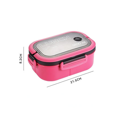 2-Layer Bento Lunch Box with Spoon & Fork | 1200ml, Leakproof