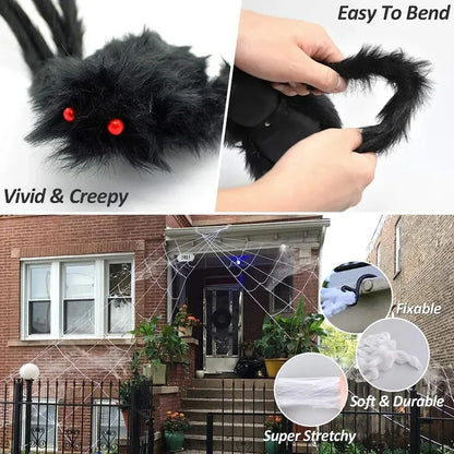 Giant Plush Spider Halloween Decoration – Indoor & Outdoor