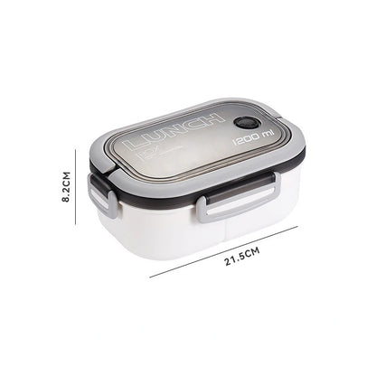 2-Layer Bento Lunch Box with Spoon & Fork | 1200ml, Leakproof