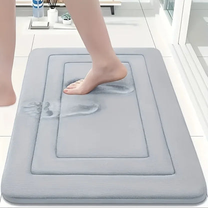 Absorbent Non-Slip Bath Mat | Soft Coral Velvet with PVC Backing