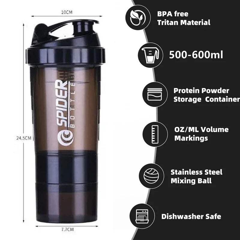 Protein Shaker Cup with Powder Storage Compartment | 500ml