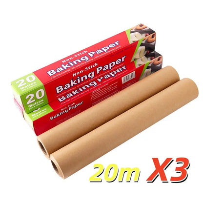 Non-Stick Parchment Paper Roll | White & Brown, Multiple Lengths