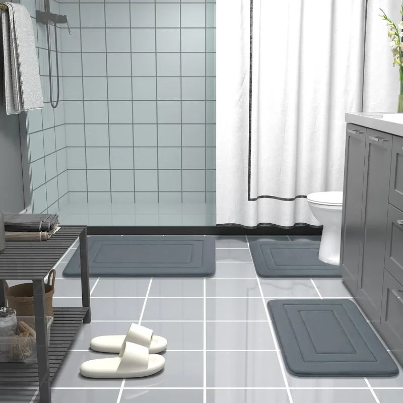 Absorbent Non-Slip Bath Mat | Soft Coral Velvet with PVC Backing