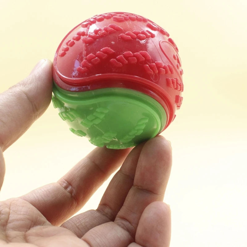 Dog Squeaky Ball Toy – TPR Teeth Cleaning Chew Toy