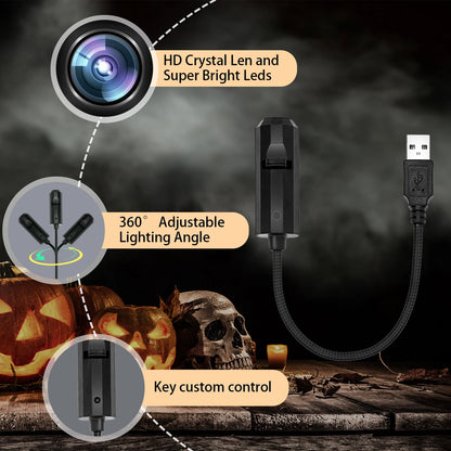 Moon Black Cat Light Projector Lamp, USB powered